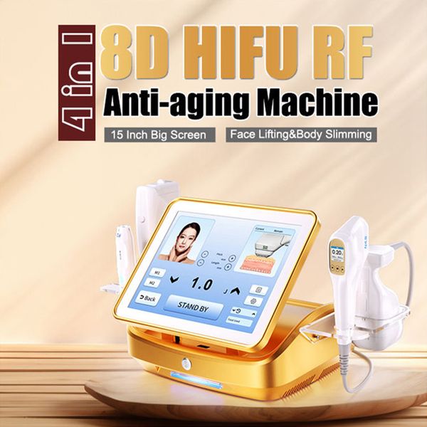 Multifunktions-RF-Fractional Face Lifting Gesichtshautstraffung Faltenentferner Hifu-Maschine Smas 4 in1 Mikronadel RF 4d Hifu