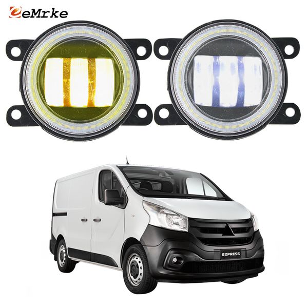 EEMRKE LED-Nebelscheinwerfer-Baugruppe 30 W/40 W + Angel Eyes DRL für Mitsubishi Express 2020 2021 2022 mit klarer Linse, Auto-Tagfahrlicht, 12 V Nebelscheinwerfer