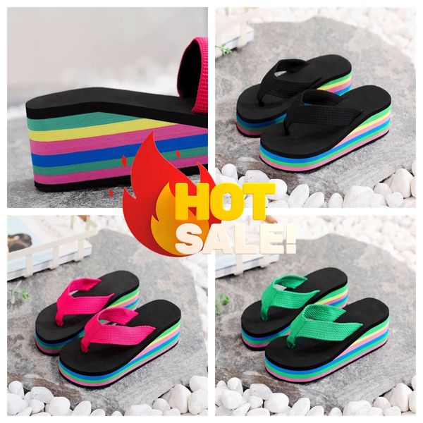 Hausschuhe Damen einseitig Flip-Flops Sommer dicke Sohle Sandalen Oberbekleidung lässig Strand GAI Flip-Flo Plattform schwarz bunt Sandstrand Bigsize Outdoor Eva Gladiator