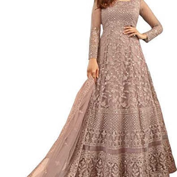 Abito da festa Anarkali da donna nuovo arrivo 2023 con Dupatta Collezione invernale donna di qualità premium etnica non definita Taglie forti