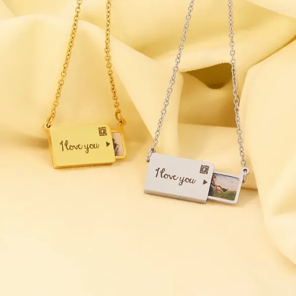 Ketten Liebesbrief-Umschlag-Anhänger-Halskette für Frauen, individueller Schmuck, I You-Buchstaben, Valentinstag-Muttergeschenk