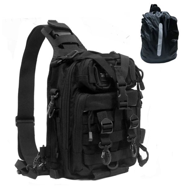 Taschen Tactical Sling Rucksack wasserdichtem Umhängetasche mit wasserdichtem regenfestem Rucksackpackung Abdeckung