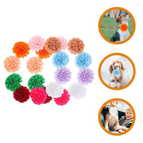 Hundebekleidung 20 Stück Schleife Haustier Schönheit Katze Dekoratives Halsband Welpenpflegezubehör Die Blumen Artikel Charms für Ornament Polyester