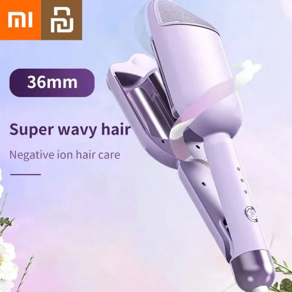 Ferri da stiro Xiaomi Youpin 36mm Bigodini per capelli ondulati Ferro arricciacapelli Onda volumizzante Capelli Strumenti per lo styling duraturi 3 marce Rotolo di uova Testa Waver Styler