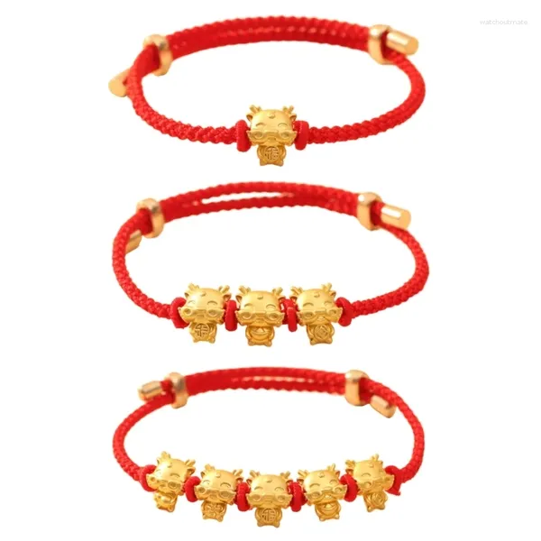 Braccialetti con ciondoli Bracciale drago regolabile Corda anno per bambini Regalo unico e significativo per le famiglie dei bambini