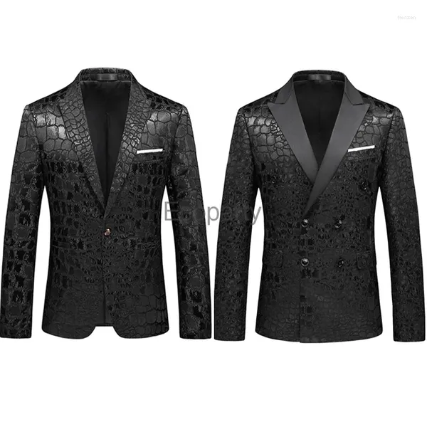 Ternos masculinos 2024 outono inverno cor pura blazers casual terno estilo coreano magro tendência jaqueta preto festa traje casaco