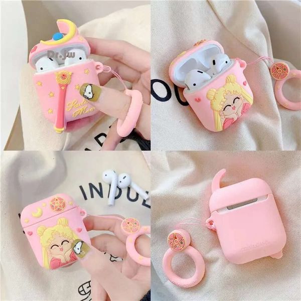 Apple Pro Protector için 3D Kawaii Kılıfları Moda Airpod Sevimli Kız Pembe Kulaklık Kılıfı