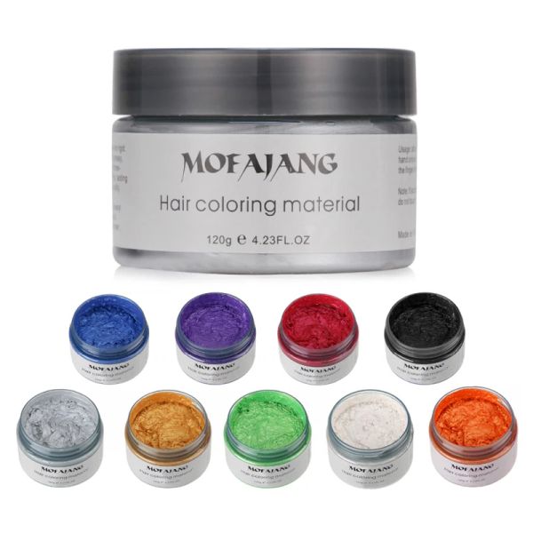 Werkzeuge Mofajang Farbe Haarwachs Styling Pomade Silber Oma Grau Einweg Naturhaar Starke Gel Creme Haarfärbemittel für Frauen Männer 120g