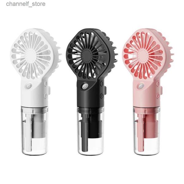 Ventiladores elétricos Handheld mini ar condicionado USB carregando umidificador portátil refrigerador de névoa ventilador de umidificador de 4 velocidades baixo ruído presente de verãoY240320