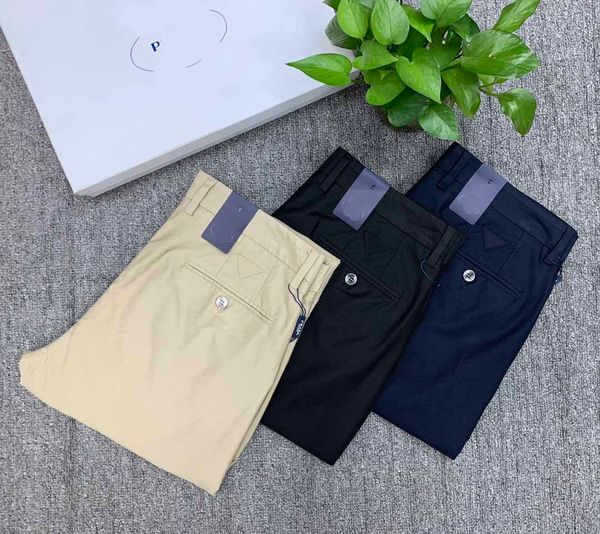 Pantaloni da uomo PAA Designer di lusso Puro cotone Versione di fascia alta di pantaloni casual da lavoro con tessuto personalizzato 1:1 in tinta unita Pantaloni a gamba dritta neri Blu kaki all'ingrosso