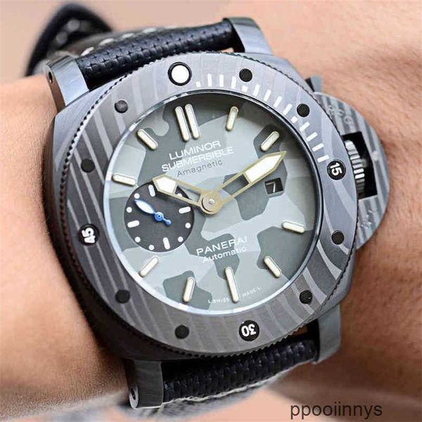 Panerai Automatikuhren, Schweizer Uhrwerk, leuchtendes Echtlederarmband, Herrenuhr, Designer-wasserdichte Armbanduhren, Edelstahl WN-YR6R