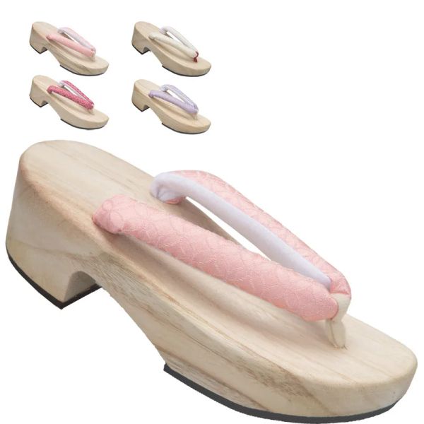 Pantofole 2021 estate nuove sandali in legno di tacco da donna di nuove donne in giappone in giappone yukata flip casual infradito da spiaggia pancette di cosplay