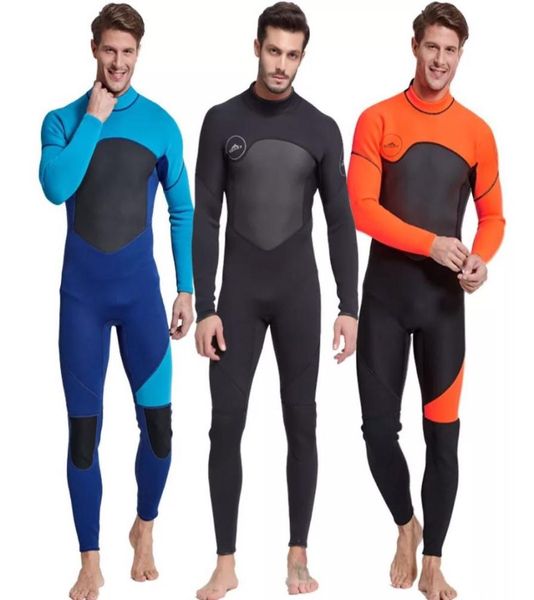 Мужской гидрокостюм для всего тела 3 мм, мужской неопреновый костюм для дайвинга с длинными рукавами, идеально подходит для плавания, подводного плавания, подводного плавания, серфинга, оранжевый6329587