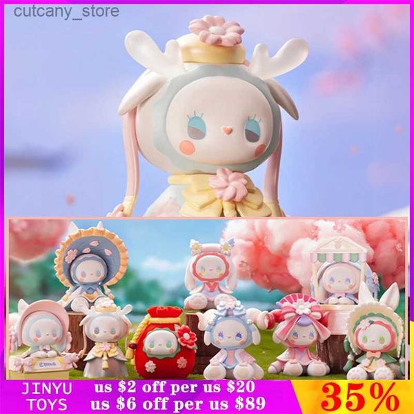 Action Figures giocattolo originale Emma Secret Forest Cherry Blossom Viewing Party Series Blind Box Cute Anime Figure Model Ornament Girl Birthday Gift L240320