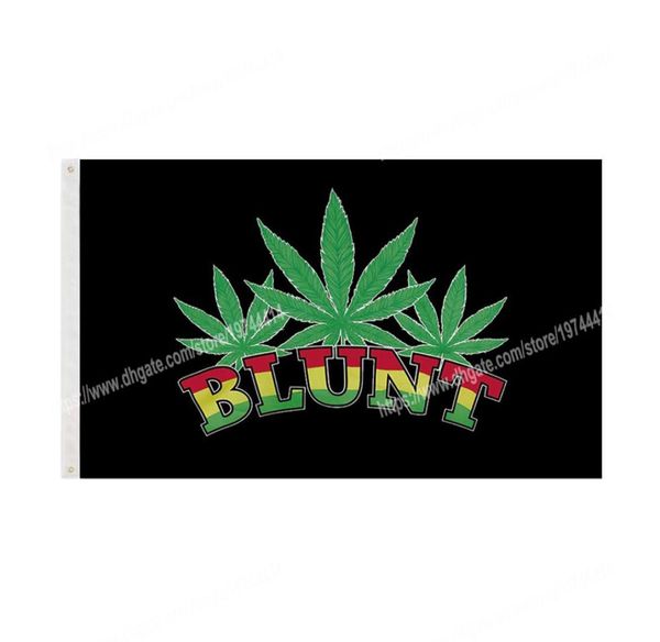 Blunt Leaf Rasta Reggae Jamaika-Musikflagge, 90 x 150 cm, 3 x 5 Fuß, individuelles Banner, Metalllöcher, Ösen können individuell angepasst werden86470866382008