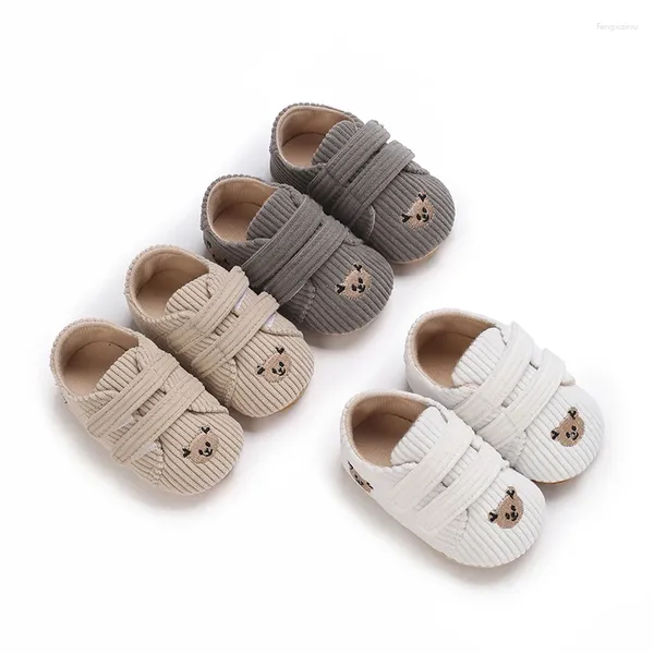 Primi passi 0-18M Scarpe di gomma per bambini Ragazzo Ragazza Carino faccia di animale Casual Sneaker piatta Stivaletto in cotone antiscivolo Scarpe da passeggio calde