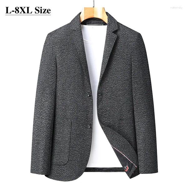 Abiti da uomo Giacca sportiva casual Giacca Autunno Inverno Moda Cappotto di lana Cappotto formale Abiti da sposa per feste aziendali Taglie forti 6XL 7XL 8XL