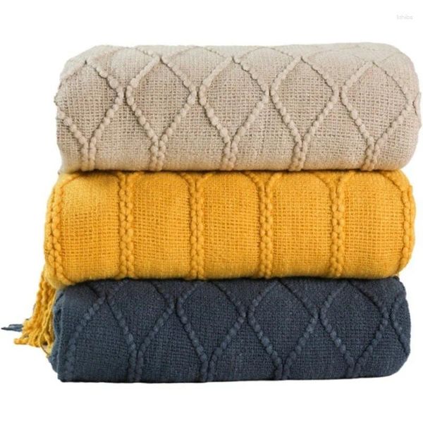 Decken Camping Plaid Schlafzimmer Tröster Quaste Und Überwürfe Gestrickte Warme Picknick Tagesdecke Strand Decke