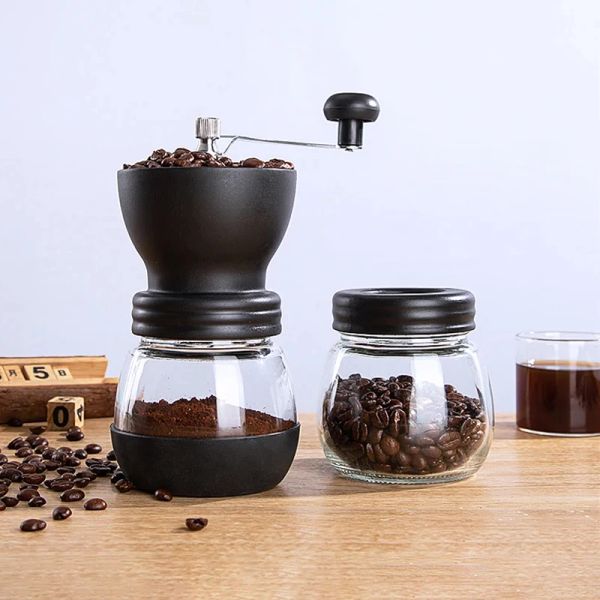 Moedores portáteis moedor de grãos de café manual de aço inoxidável nozes grãos moedor de pimenta máquina diy triturador rotativo lavável recarregável