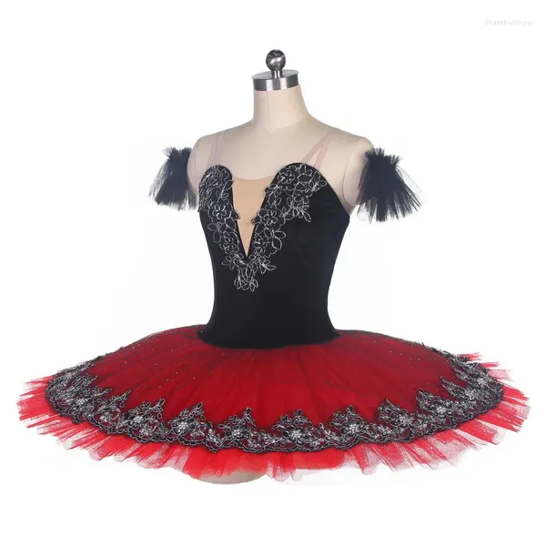 Bühnenkleidung Ballerina Erwachsene Ballett Tutu Professionelle Frauen Rot Schwarz Schwan Pfannkuchen Rock Kleid Kinder Mädchen Kostüm Kind