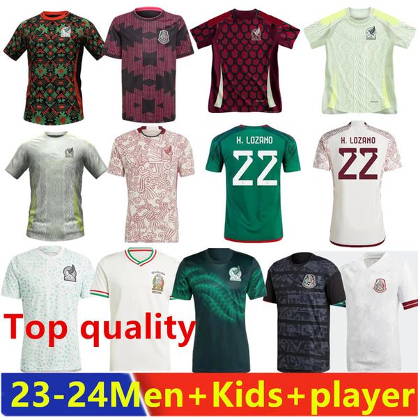 2023 2024/25 México camisa de futebol H. LOSANO CHICHARITO G DOS SANTOS 2023 2024 conjuntos de camisa de futebol masculino feminino / infantil kit uniforme mexicano