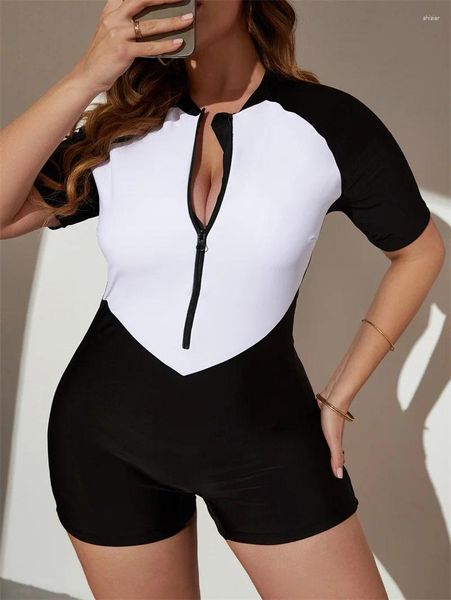 Costumi da bagno da donna 2024 Manica lunga Slim Plus Size Costume da bagno da surf Donna Zipper One Piece Protezioni Abbigliamento subacqueo Costume da bagno