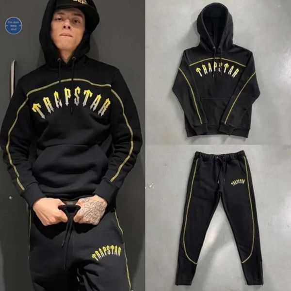 2024 Herren Trainingsanzüge Trapstar Männer Frauen Hoody Hosen Set Hohe Qualität Farbverlauf Gesticktes Fleece Hoodie Sweatshirt Anzug KGK886