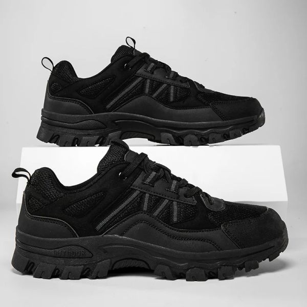 Scarpe scarpe da trekking nere per uomini comodi sneaker esterni unisex traspiranti