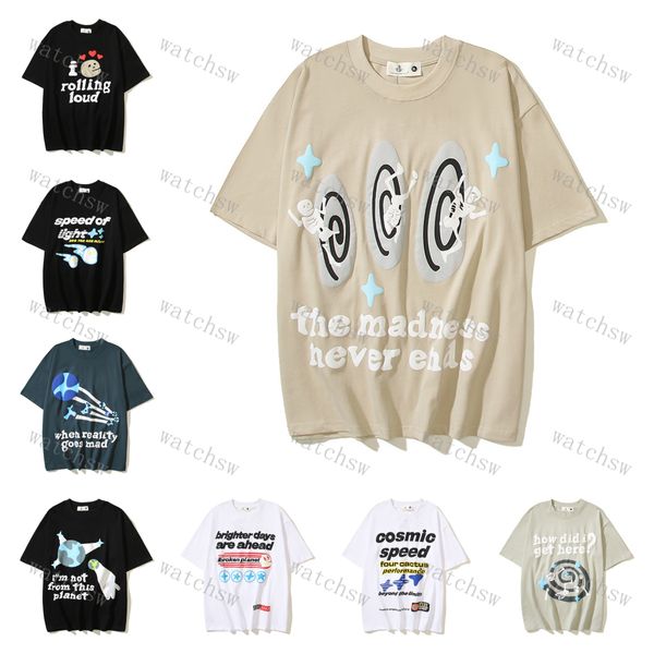 Kırık Gezegen Gömlek Erkekler T-Shirt Tasarımcı T-Shirt BP Gerçeklik Ayrıca Çılgın Köpük Baskı Lüks Gündelik Gevşek Kısa Kollu T-Shirt Erkek ve Kadın Çiftler Aynı Stil