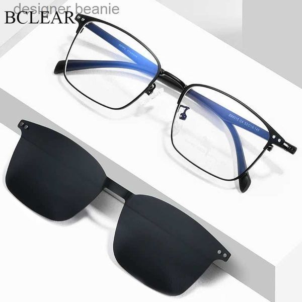 Sonnenbrillen Modische polarisierte Sonnenbrille für Damen und Herren, magnetische Clip-Brille, Legierung, optischer Brillenrahmen, magnetischer Clip, Retro-C24320