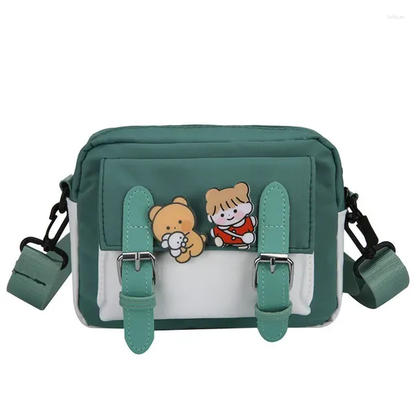 Umhängetaschen Umhängetaschen Frauen Leinwand Flap-Bag Kawaii Harajuku Allgleiches Studenten Casual Weibliche Handtaschen Koreanische Ulzzang Tägliche schicke Mode