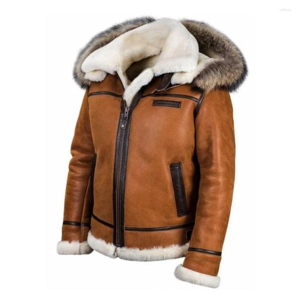 Giacche da uomo Moda uomo Creativo Gioventù Tinta unita Senza cintura Autunno e inverno Comoda borsa con cerniera Cappotto in cotone spot casual marrone