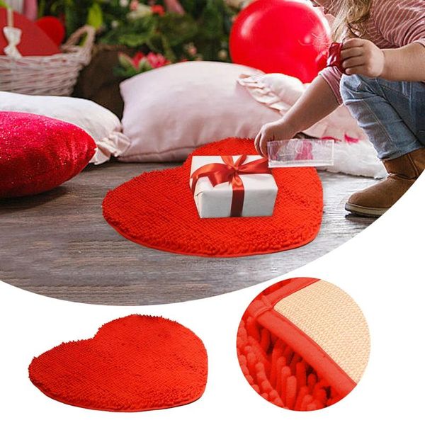 Ковры в форме сердца, декоративный напольный коврик для душа, нескользящий моющийся коврик для входа, массивное одеяло