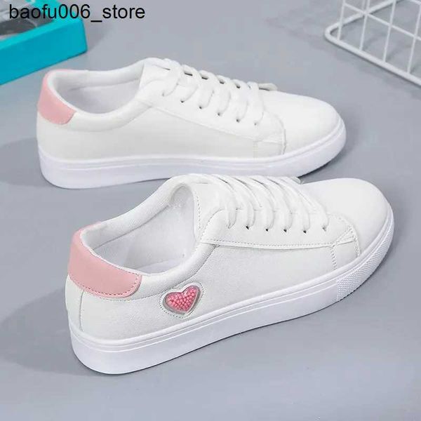 Scarpe casual Scarpe sportive da donna scarpe cuore rosa scarpe sportive da donna scorrevoli scarpe leggere casual traspiranti scarpe da tennis bianche Q240320