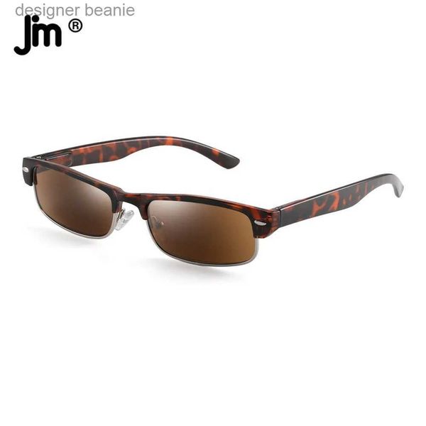 Óculos de sol JM Half Borderless Sunglasses Reader Spring Dobradiça Mens Reading GlassesC24320