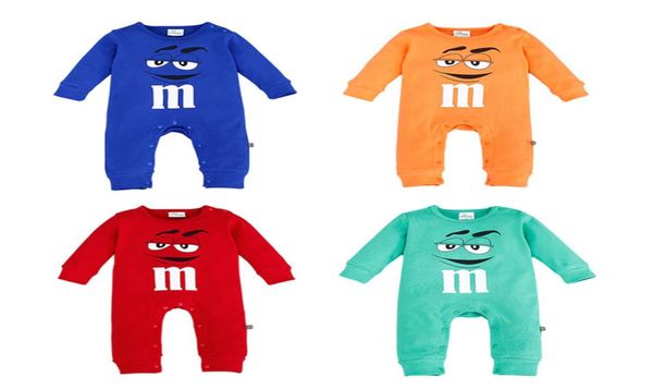 Новинка 2019 года, комбинезон с рисунком M для новорожденных, 4 цвета, комбинезоны с длинными рукавами, детская одежда M2575770757