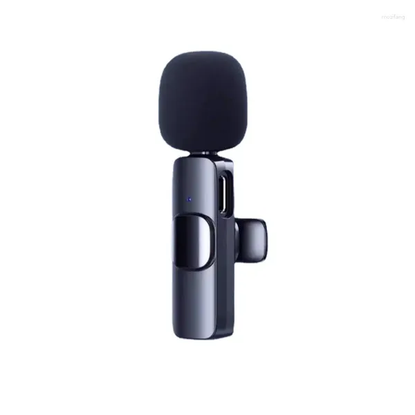 Microfones sem fio microfone de lapela ao vivo dispositivo de gravação clip-on telefone móvel