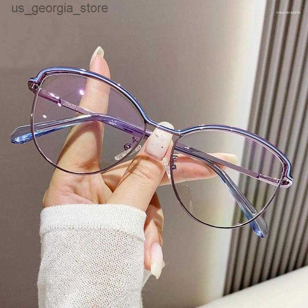 Sonnenbrille Sonnenbrille Frauen Anti Blaues Licht Brille Strahlung Flache Spiegel Mode Ultra Eye Rahmen Kann Mit Myopie Objektiv Ausgestattet Werden Y240320