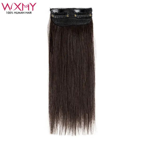 Extensions ClipIn Einteilige Echthaarverlängerungen Natürliches glattes Haar 100 % Remy-Echthaar 2 Clip-Ins für Frauen 412 Zoll Naturschwarz