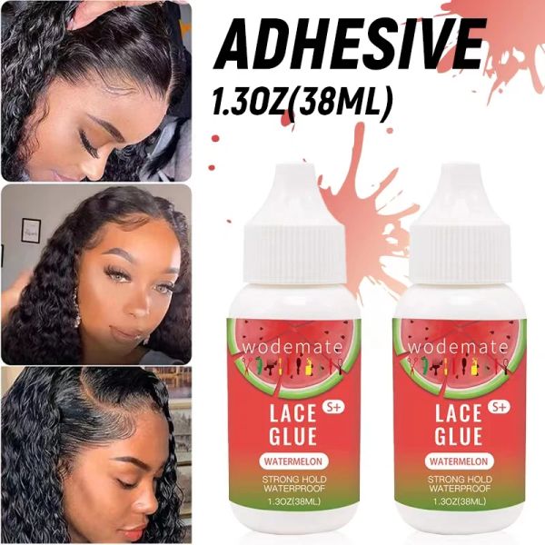 Adesivos cola de cabelo para peruca de renda à prova dwaterproof água peruca cola melancia perfume invisível peruca adesivo para peruca + got2b colado spray + cera de cabelo vara