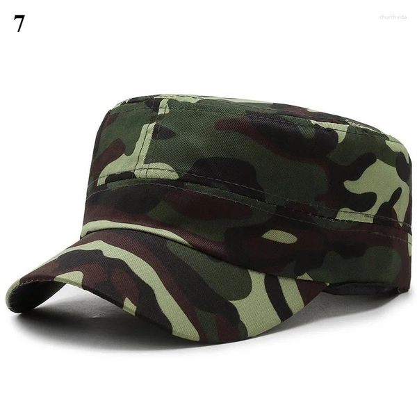 Berretti da uomo Camo Flat Top Cappelli Camouflage Militare Combattimento Esercito Berretti Pesca all'aperto Caccia Baseball Soldato Per Donna Uomo