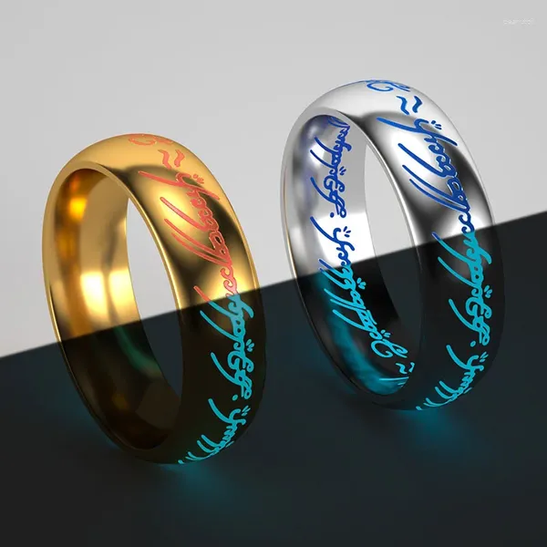 Кольца кластера, высококачественное кольцо из титановой стали для женщин и мужчин, светящееся в темноте оптовая продажа для свадебной вечеринки