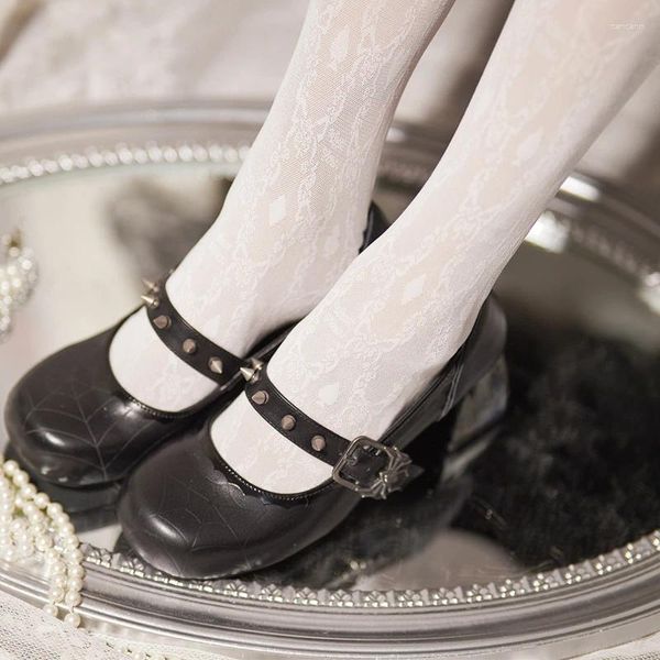 Kleidschuhe Punk Black Gothic Dark Mary Jane Runde Zehe Pu Leder High Heels 5,5 cm Harajuku Japanische Anime Sexy Mädchen