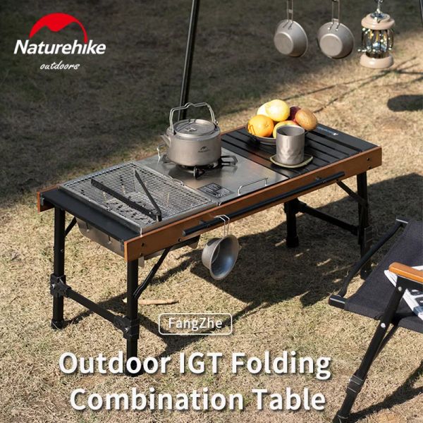 Mobiliário Naturehike Outdoor portátil 3,6 kg Tabela dobrável Tabela dobrável Camping Picnic BBQ Alumínio