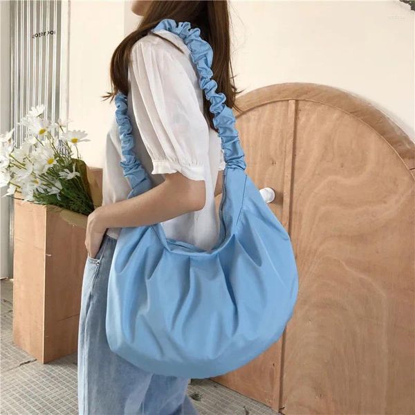 Totes Einfarbig Nylon Schulter Taschen Für Frauen 2024 Hohe Kapazität Crossbody Sommer Dame Reise Handtaschen Einkaufen Große