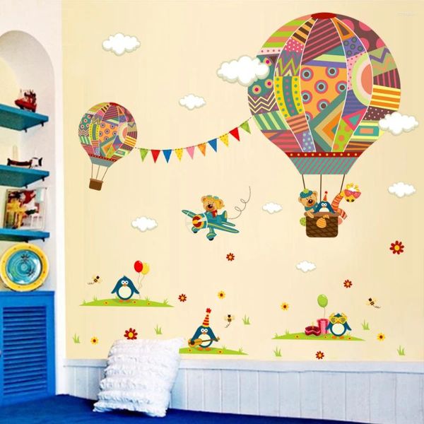 Adesivos de parede balão de ar para crianças quarto crianças quarto copo saco decalques presente cartaz mural