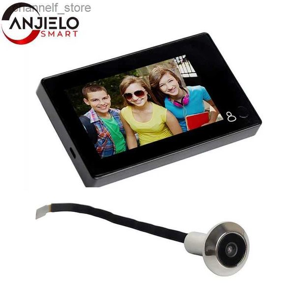 Campanelli Videocamera da 4,3 pollici Monitor spioncino Spioncino visualizzatore campanello schermo a colori Monitor telecamera grandangolare digitale per portaY240320