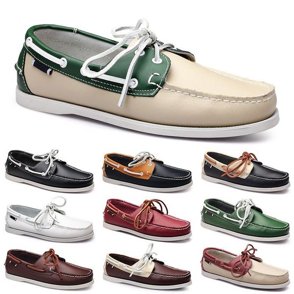 Scarpe casual da uomo Nero Tempo libero Silvers Taupe Dlives Marrone Grigio Rosso Verde Walking Low Soft Multis Pelle Sneakers da uomo Scarpe da ginnastica da esterno Scarpe da barca Traspiranti BB042