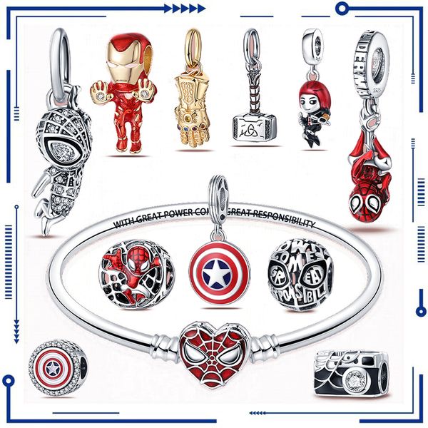 925 prata 2024 novas contas de personagens de anime encantadoras adequadas para pulseiras originais, filmes, personagens de anime, produção de acessórios de moda, frete grátis