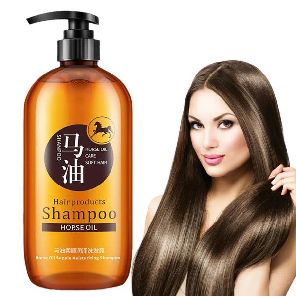 Shampoos Pferdeöl Haarshampoo Ölregulierendes Haar Feuchtigkeitsspendende Glanzverbessernde Shampoos Korea-Stil Kein Silikonöl Haarpflege 300 ml